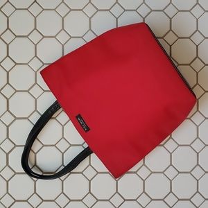 Kate Spade holiday red small tote style purse with original cinch bag sateen red